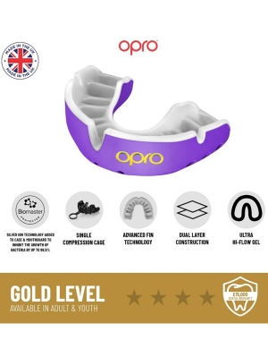 Opro Gold Competition Level  Gumshield (10yrs - Adult) - Black/Gold